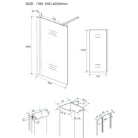 Inloopdouche Rookglas Met Muurprofiel 10mm Nano Coating (Alle Maten) x 200cm