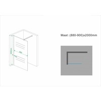 Wiesbaden inloopdouche+muurprofiel 900x2000 10mm NANO geheel matglas