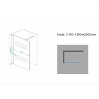 Wiesbaden inloopdouche+muurprofiel 1200x2000 10mm NANO geheel matglas