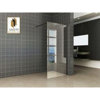 Wiesbaden inloopdouche + Safety Glass + ZWART muurprofiel 900x2000 10mm NANO