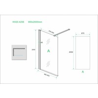 Wiesbaden inloopdouche + Safety Glass + ZWART muurprofiel 900x2000 10mm NANO