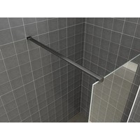 Wiesbaden inloopdouche + Safety Glass + ZWART muurprofiel 1000x2000 10mm NANO