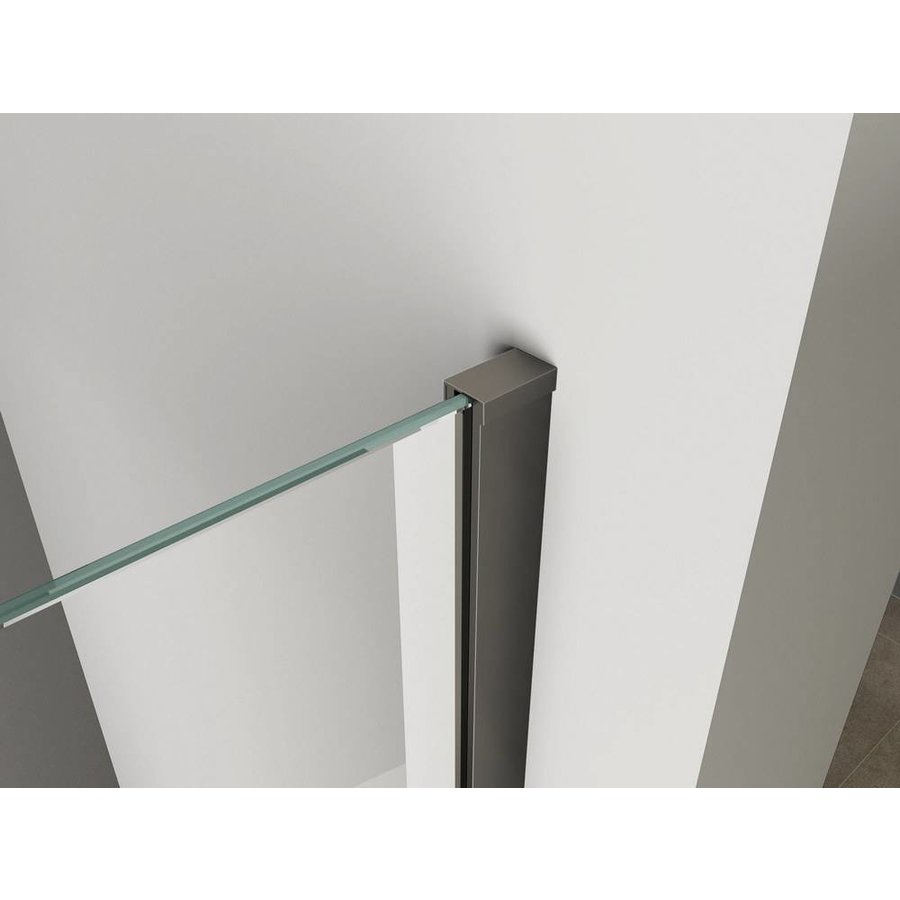 Wiesbaden inloopdouche + Safety Glass + ZWART muurprofiel 1000x2000 10mm NANO