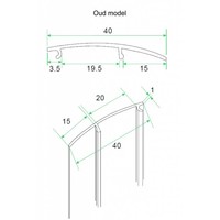 aluminium afdekstrip 200cm wandprofiel type 1 (oud)