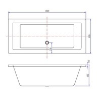 Wiesbaden Santino SQ inbouw ligbad 180*80*49 cm wit DUO