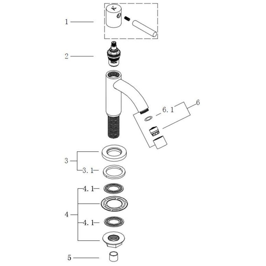 Toiletkraan Wiesbaden Cadans KIWA Chroom 1'2 inch