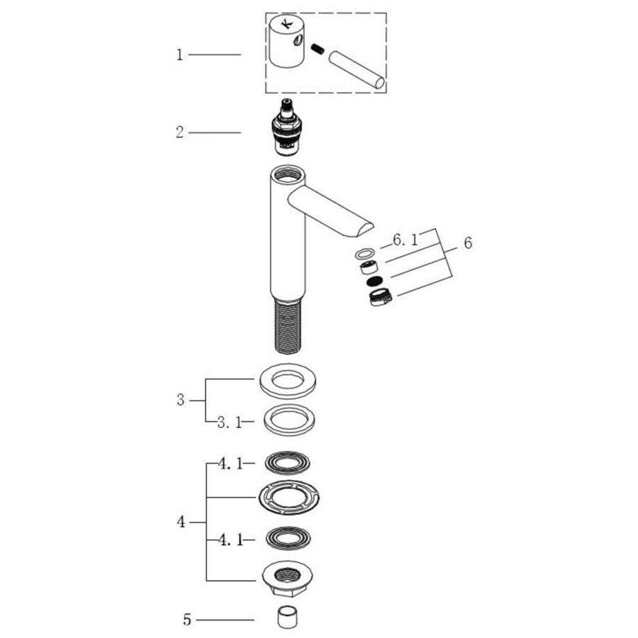 Toiletkraan Wiesbaden Amador XL KIWA Hoog 1'2inch Chroom