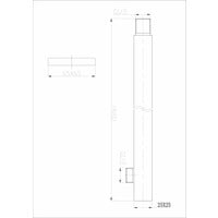 Wiesbaden 304-rechte douchearm vierk.muurbevestiging 41 cm RVS