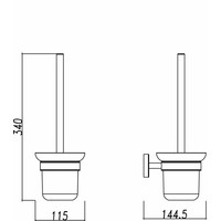 Wiesbaden 304-toiletborstelhouder + borstel RVS