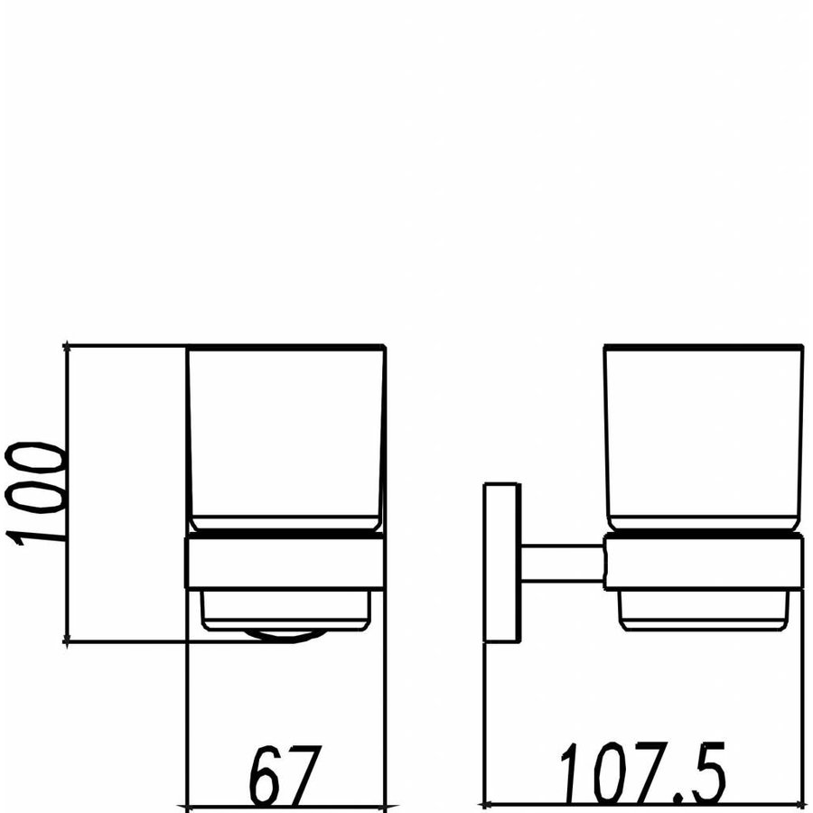 Wiesbaden 304-glashouder met glas RVS