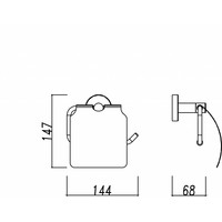 Wiesbaden 304-toiletrolhouder + klep RVS