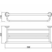 Wiesbaden 304-handdoekrek lig/hang rond 60cm RVS