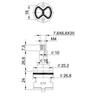 2-weg omstel-binnenwerk kort model (oa geschikt voor de opbouwsets)