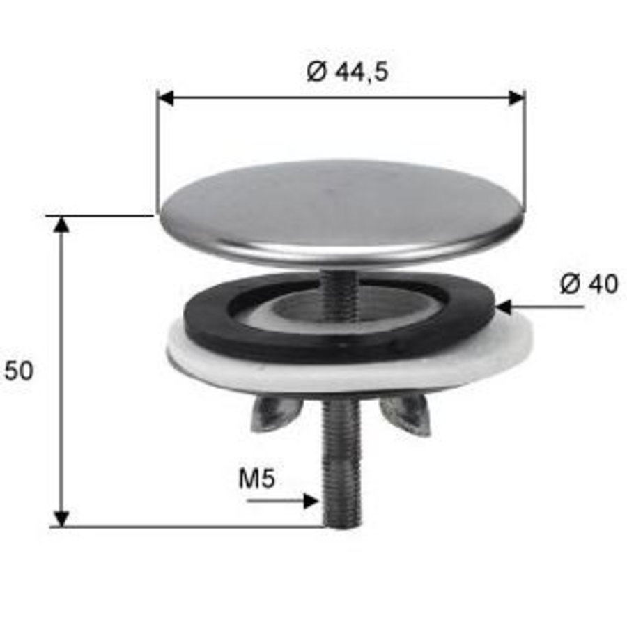 RVS kraangatstop chroom 40mm