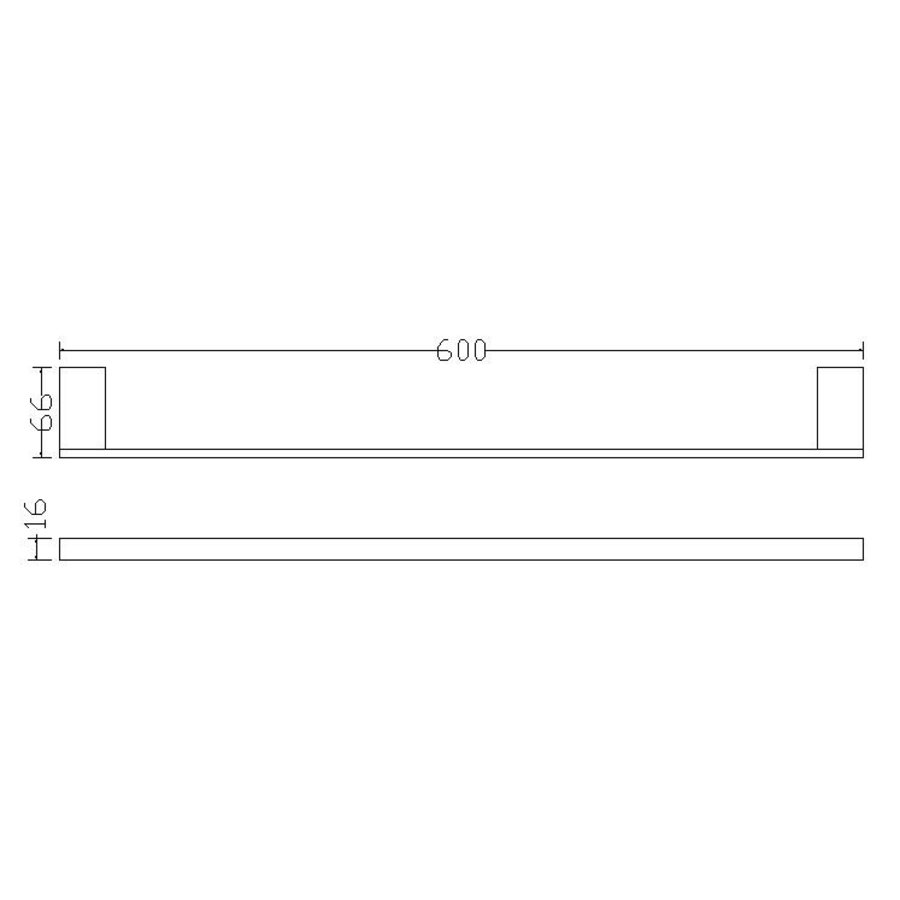 Wiesbaden Eris enkele handdoekrek 60cm chroom