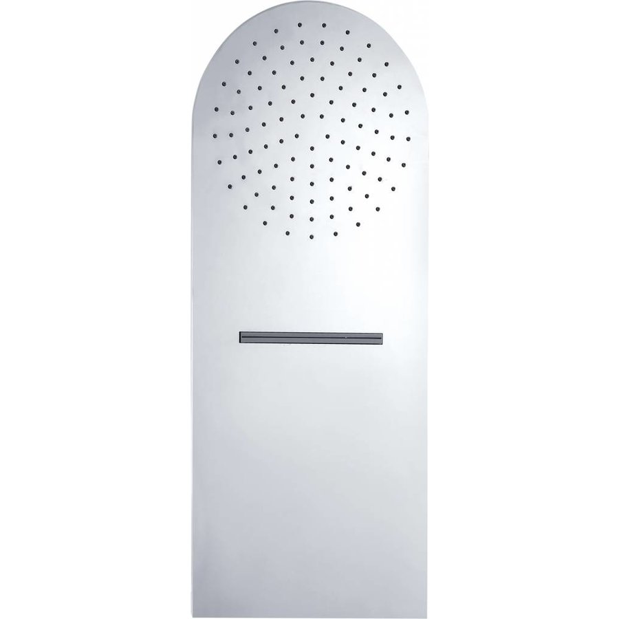 Wiesbaden luxe wand-hoofddouche+waterval 25x60 chroom