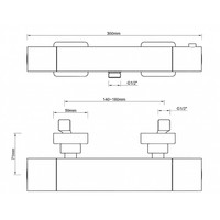 Wiesbaden Rombo therm. douchekraan vierk. chroom