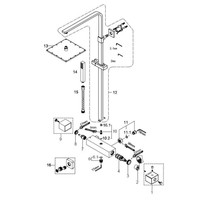 Wiesbaden Rombo douche-opbouwset + therm, kraan chroom