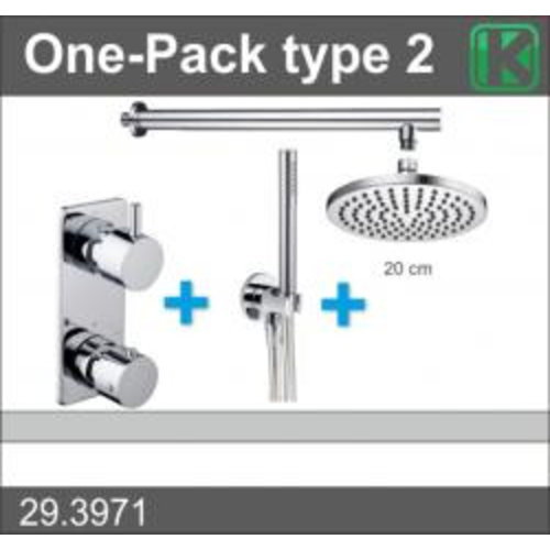 Thermostatische Inbouw Regendouche Set Wiesbaden Type 2 Wandarm 20 cm Rond 