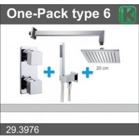 One-pack inbouwthermostaatset vierk.type 6 (20cm)