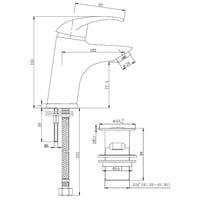 Wiesbaden Athos KIWA wastafelmengkraan + clickwaste chroom