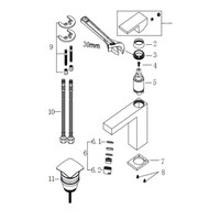 Wiesbaden Rombo wastafelmengkraan + clickwaste chroom