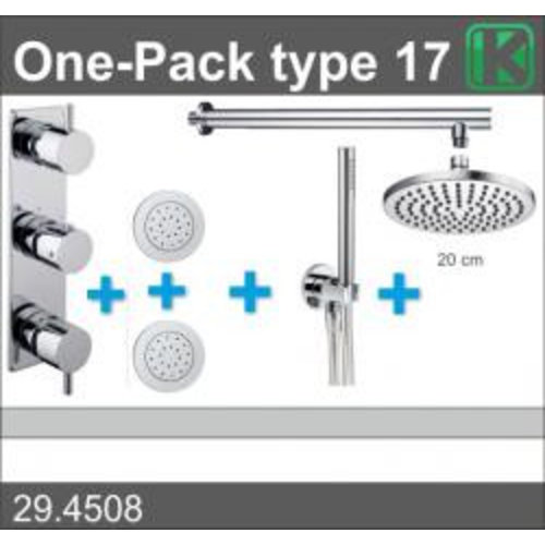 Wiesbaden one-pack inbouwthermostaatset type 17 (20cm) 