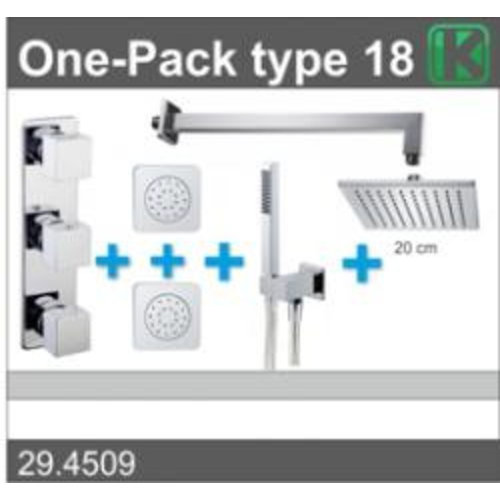 Wiesbaden one-pack inbouwthermostaatset type 18 (20cm) 