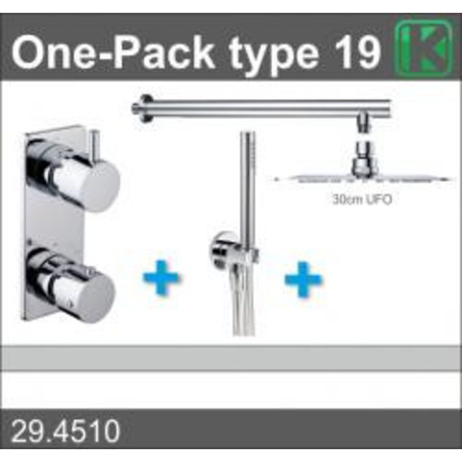 Wiesbaden one-pack inbouwthermostaatset type 19 (30cm ufo)