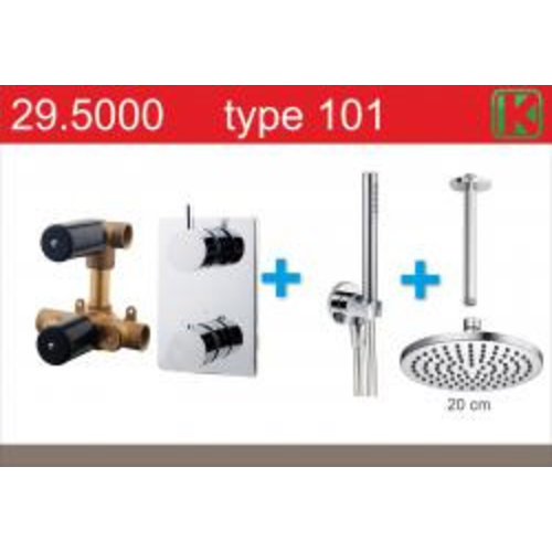 Wiesbaden one-pack inbouwthermostaatset rond type 101 (20cm) 