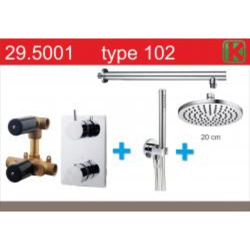 Wiesbaden one-pack inbouwthermostaatset rond type 102 (20cm) 