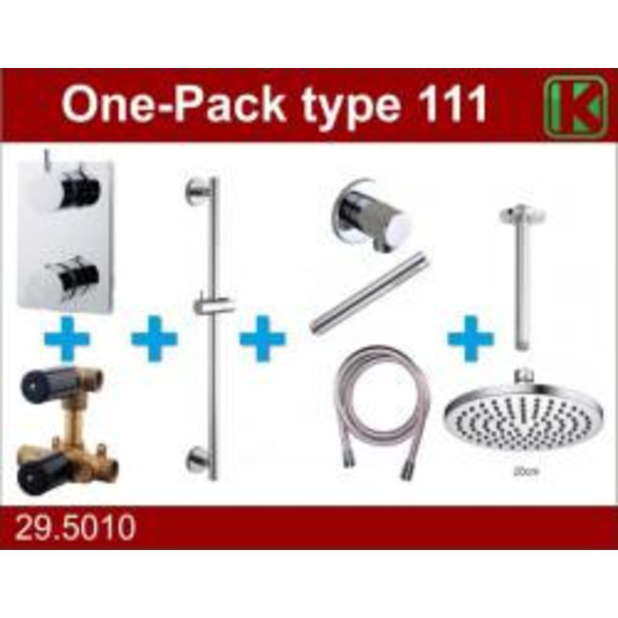 One-pack inbouwthermostaatset type 111 (20cm)
