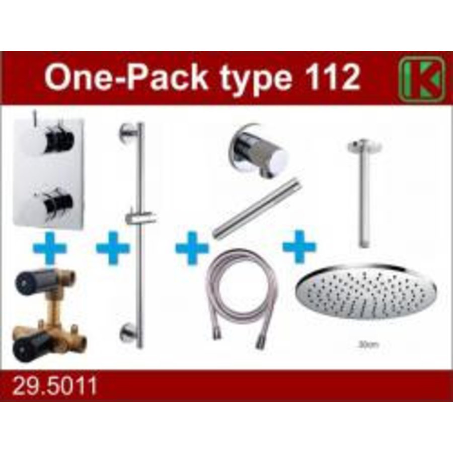 Wiesbaden one-pack inbouwthermostaatset type 112 (30cm)