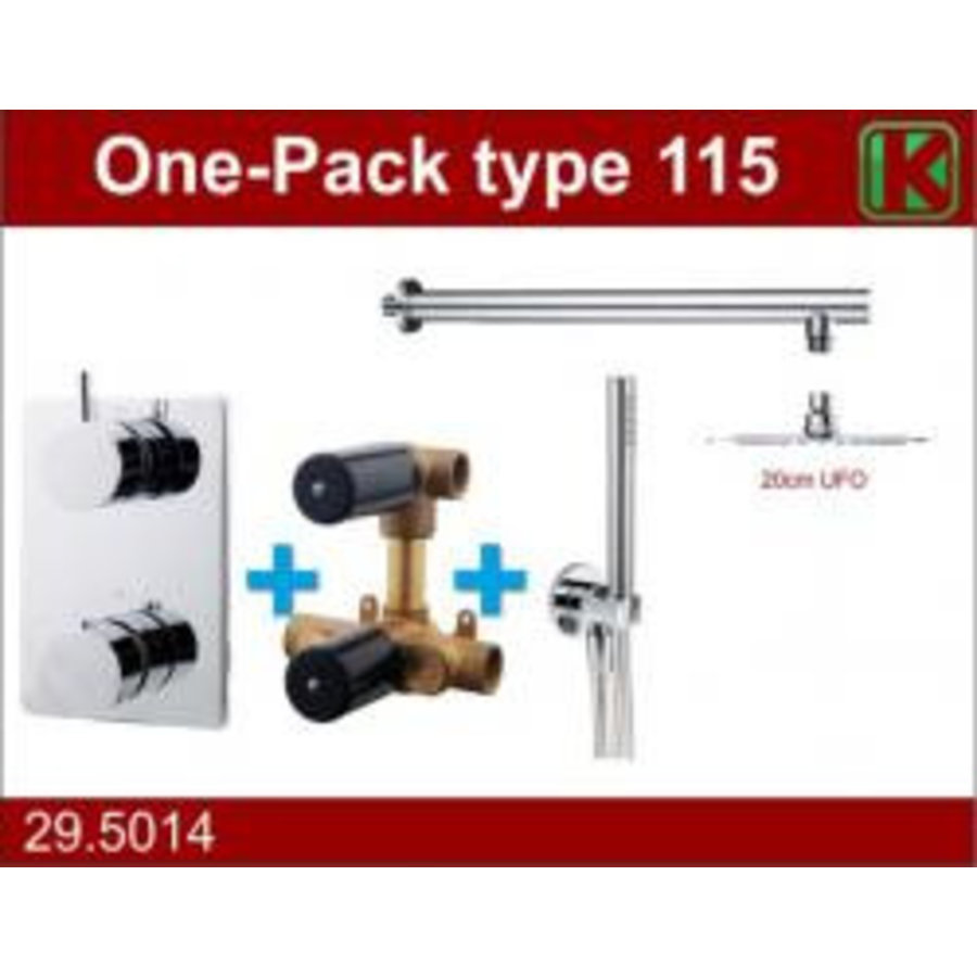 Wiesbaden one-pack inbouwthermostaatset type 115 (20cm ufo)