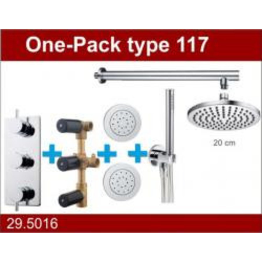 Wiesbaden one-pack inbouwthermostaatset type 117