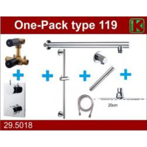 Wiesbaden one-pack inbouwthermostaatset type 119 (20cm ufo) 