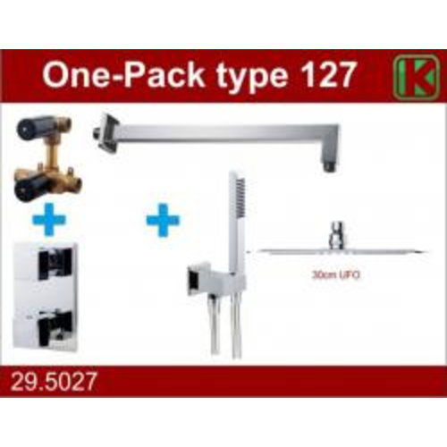 Wiesbaden one-pack inbouwthermostaatset type 127 (30cm ufo) 