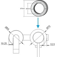 Rozet 75mm tbv kraangedeelte 29.4121 geb.staal