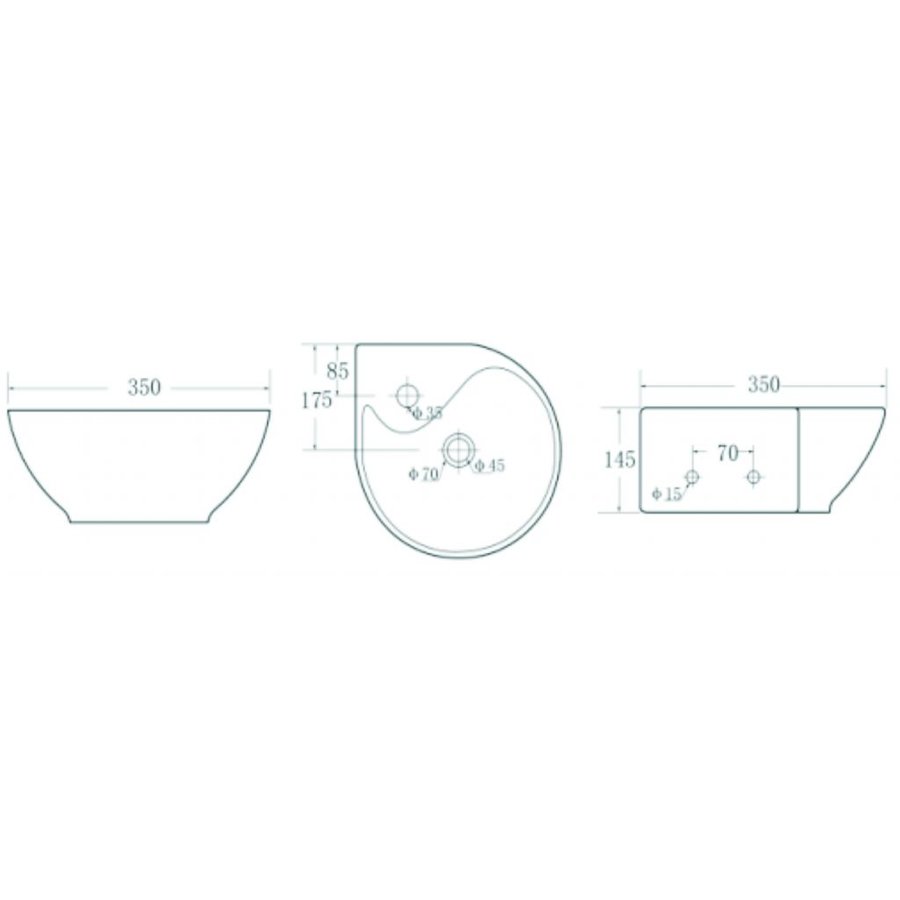 Wiesbaden Porta hoek-fontein 35x35x14,5 wit