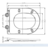 Wiesbaden Shade Slim toiletzitting + deksel one-touch wit