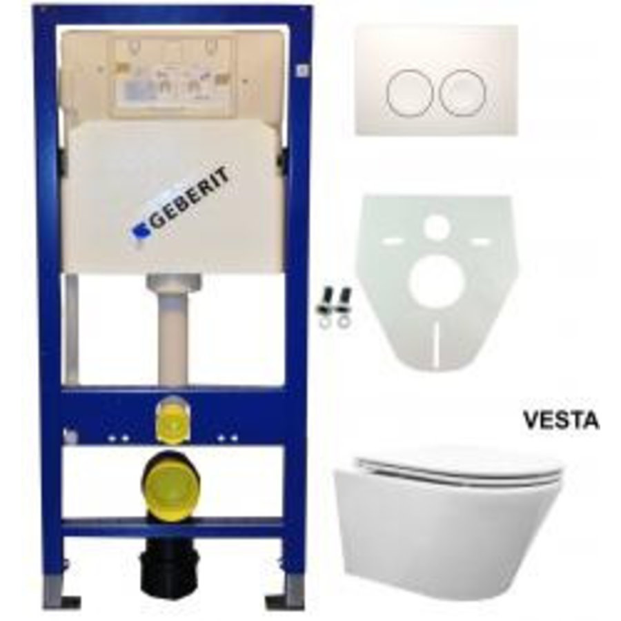 Geberit UP 100 Vesta wc+ Flatline zitt.+ Delta 21 wit
