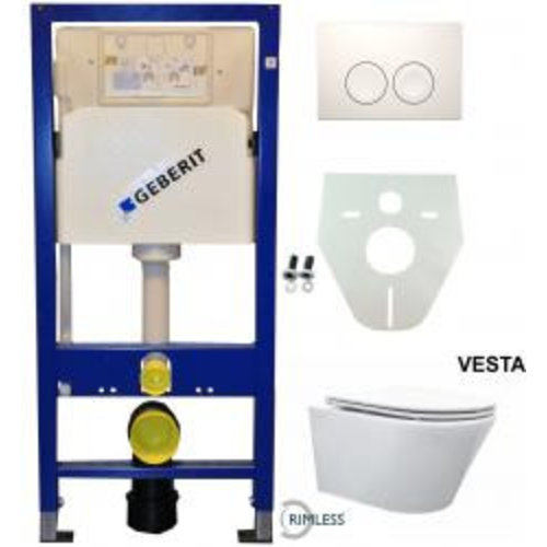 Geberit UP 100 Vesta Rimless wc+ Flatline zitt.+ Delta 21 wit 