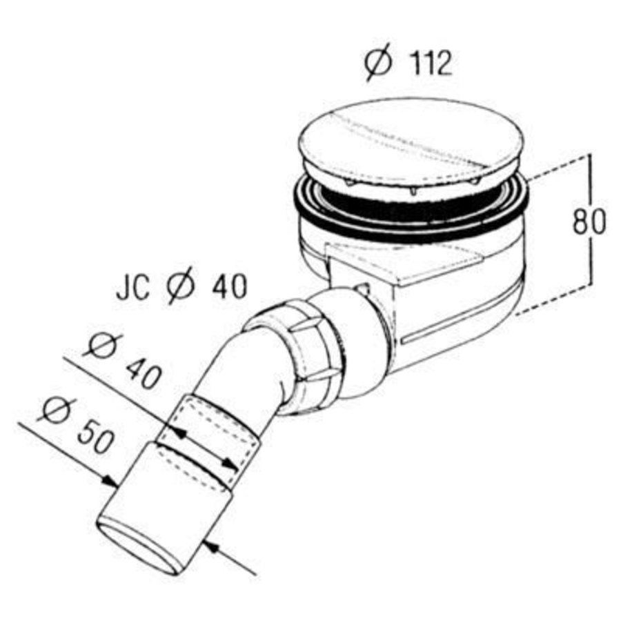 Turboflow douchebaksifon voor gat 90mm chroom