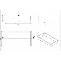 Wiesbaden RVS inbouwnis 30x60x10cm