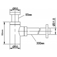 Sifon Wiesbaden Star Laag 5/4 Inch RVS Look