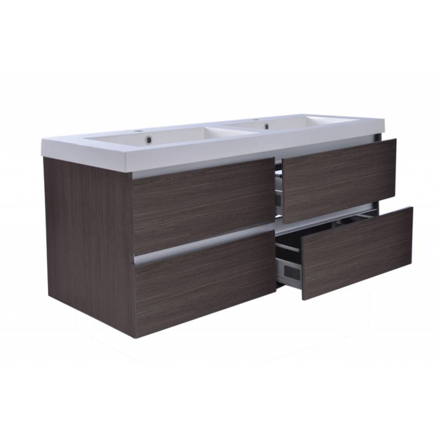 Wiesbaden Vision dubbele kunstmarmer wastafel 120x46 wit