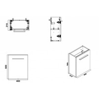 Wiesbaden fonteinkast tbv HS fonteintje l/r 1 deur 40x21 wit