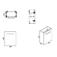 Wiesbaden fonteinkast tbv HS fonteintje l/r 1 deur 40x21 houtnerf grijs