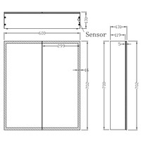 Wiesbaden Quatro spiegelkast +verlichting 60x70x13