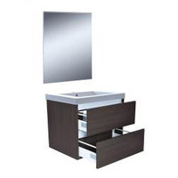 Wiesbaden Vision meubelset (incl. spiegel) 60 cm houtnerf grijs